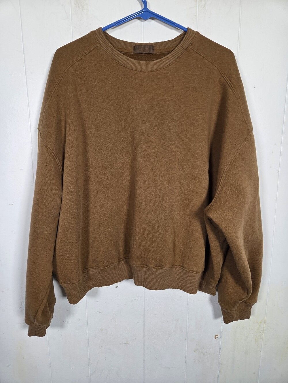 Nuuds Womens Classic Crew Sweatshirt Size Large Brown